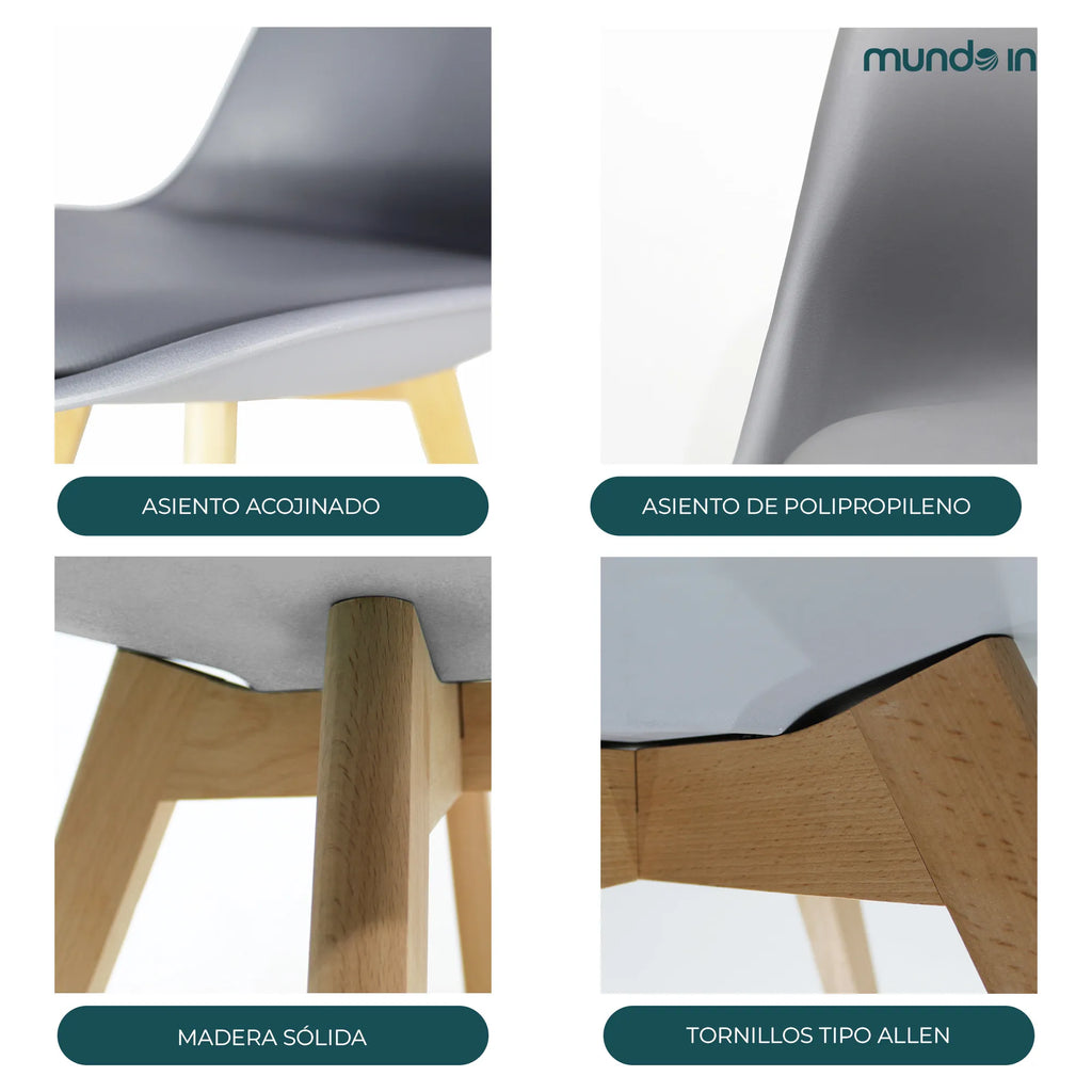 Set de 4 Sillas Eames Frankfurt | Sillas acojinadas