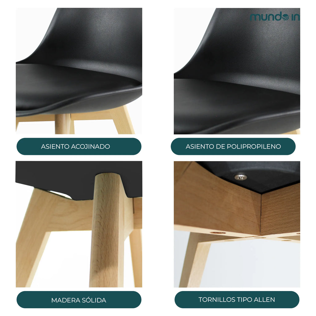 Silla Frankfurt acojinada | Silla Eames para comedor