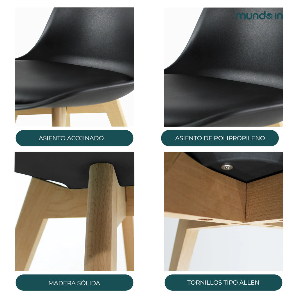 Set de 4 Sillas Eames Frankfurt | Sillas acojinadas