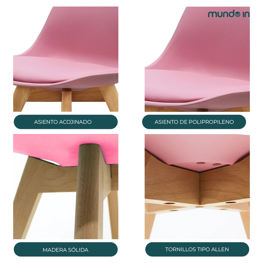Set de 4 Sillas Eames Frankfurt | Sillas acojinadas