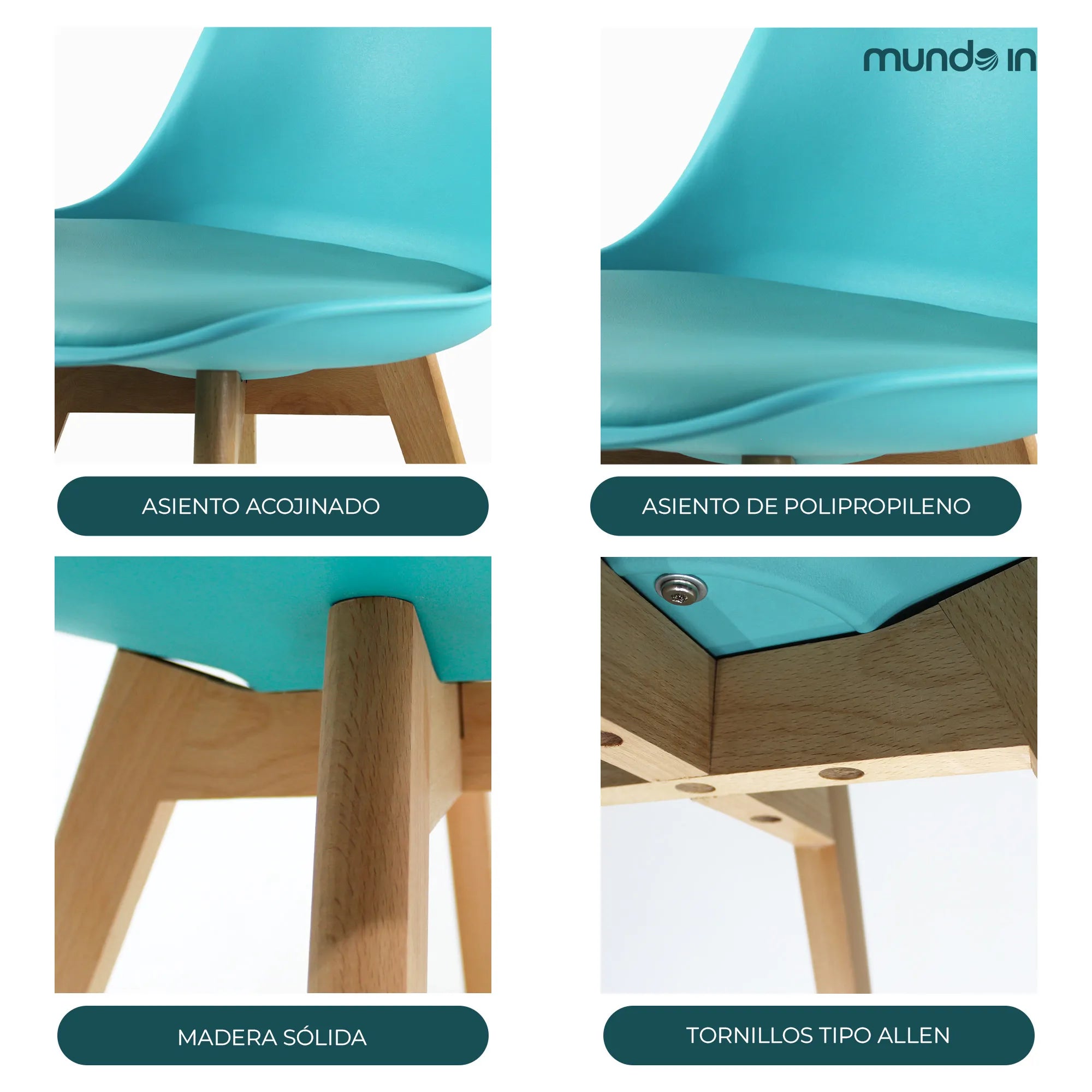 Set de 2 Sillas Frankfurt | Sillas Eames acojinadas para comedor