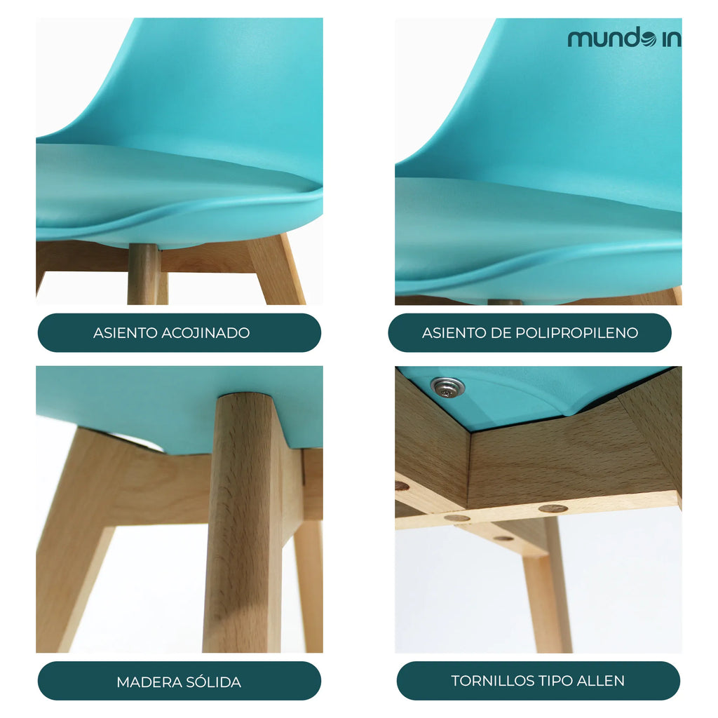 Set de 4 Sillas Eames Frankfurt | Sillas acojinadas