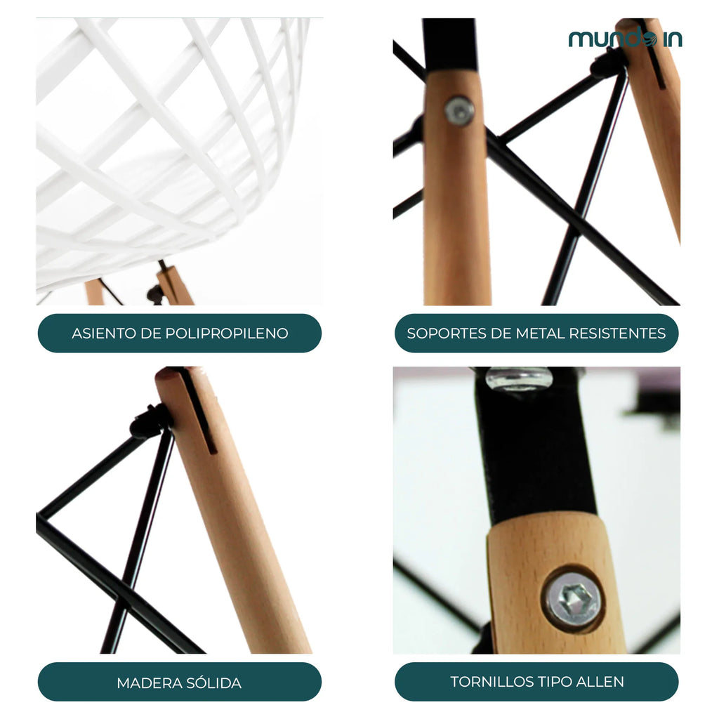 Set de 4 Sillas Oslo Vento | Sillas para comedor tipo Eames