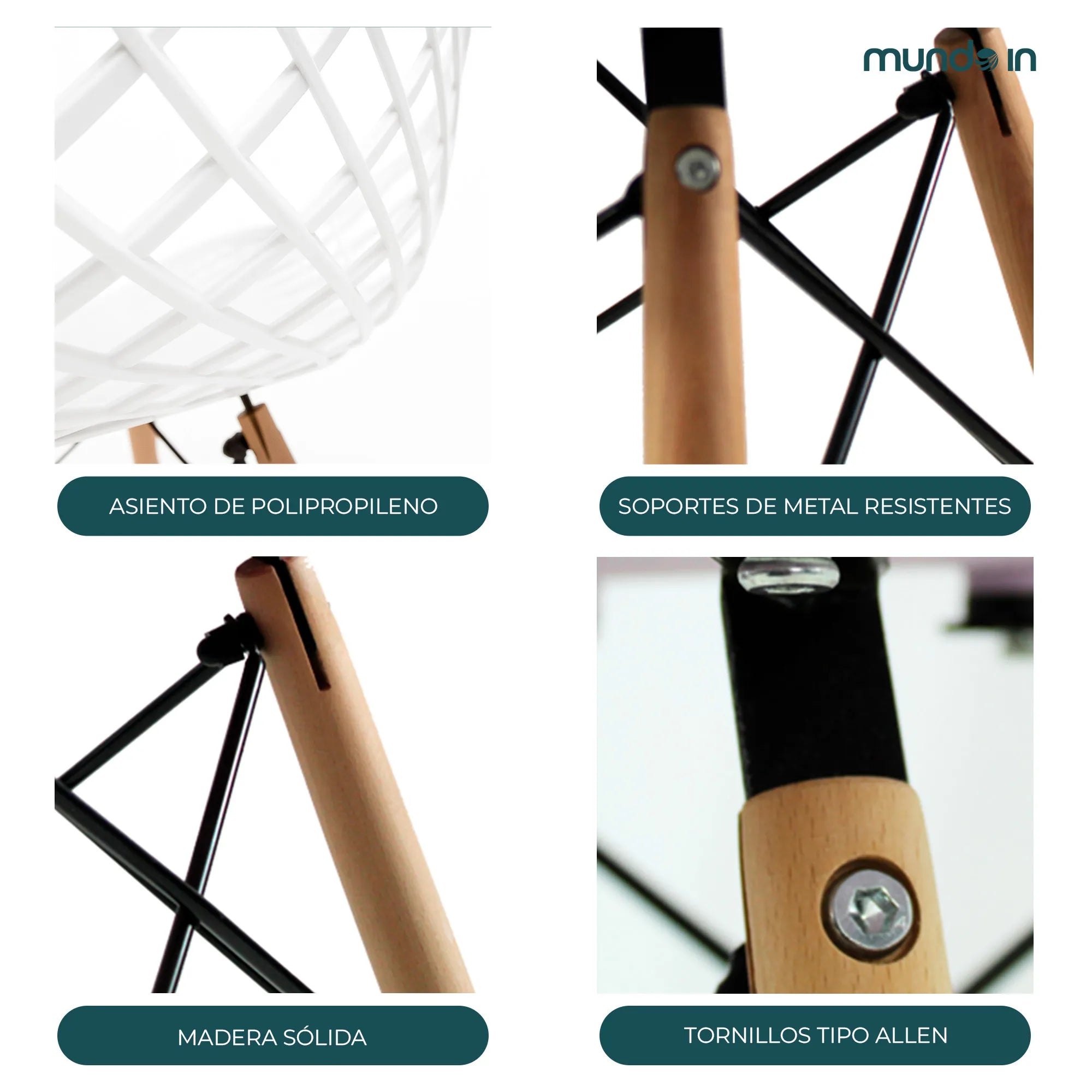 Set de 4 Sillas Oslo Vento | Sillas para comedor tipo Eames