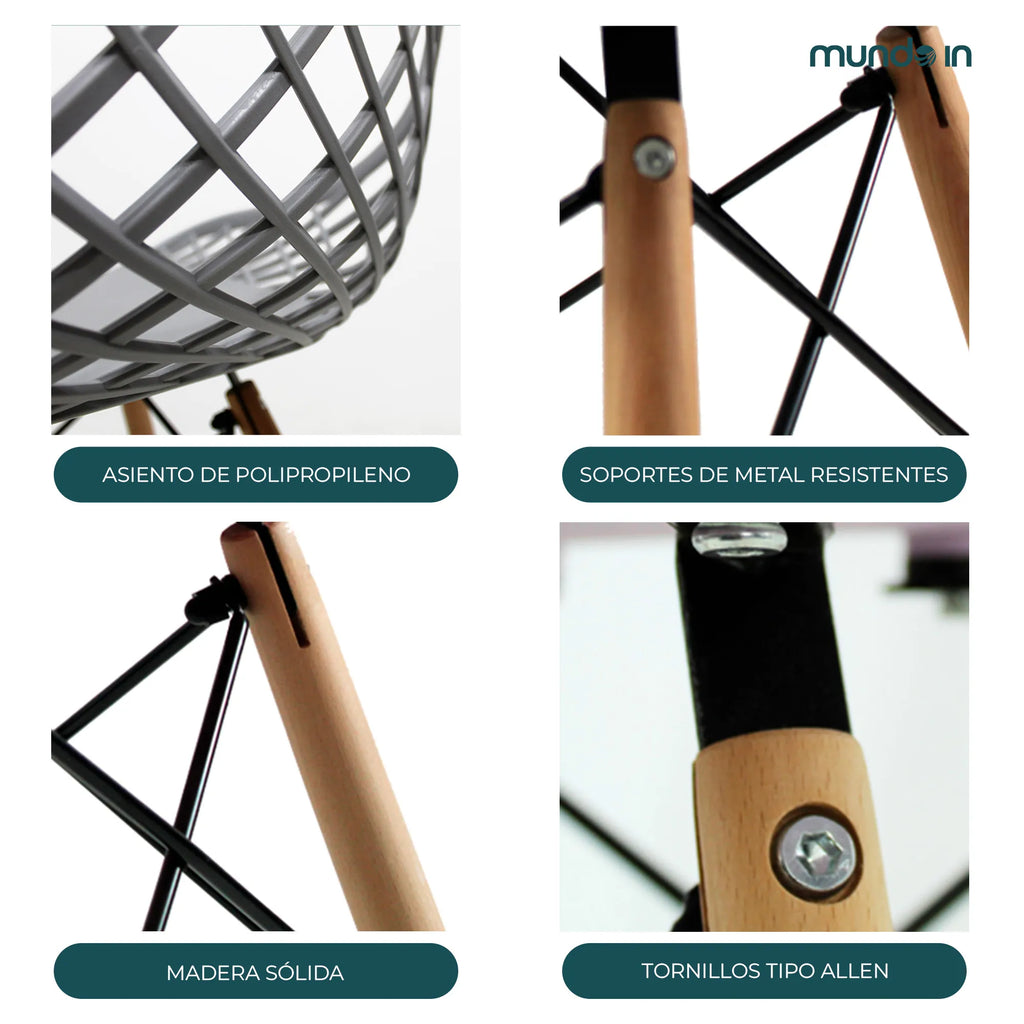 Set de 4 Sillas Oslo Vento | Sillas para comedor tipo Eames