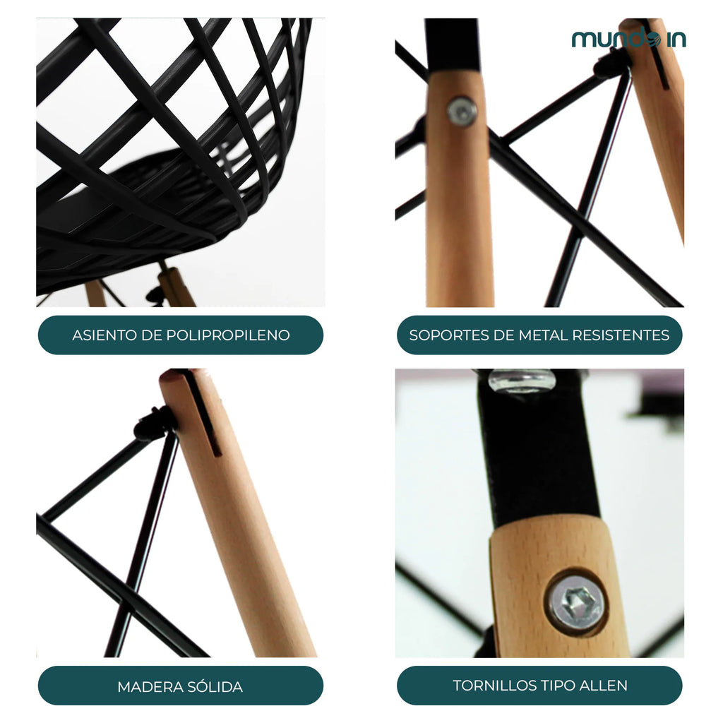 Set de 4 Sillas Oslo Vento | Sillas para comedor tipo Eames
