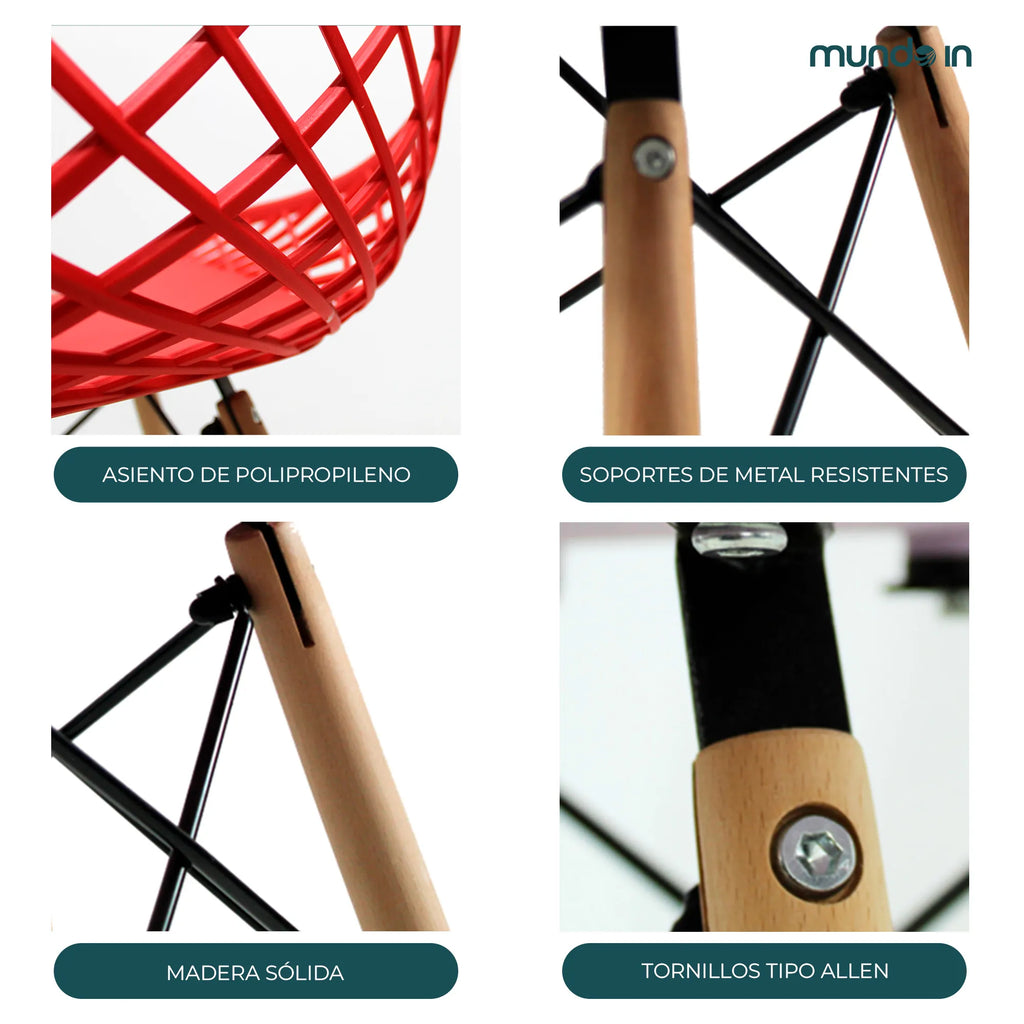 Set de 4 Sillas Oslo Vento | Sillas para comedor tipo Eames