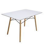 Comedor Mesa Rectangular Blanco 120X80 + 4 Sillas Frankfurt