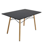 Comedor Mesa Oslo Rectangular Negro + 4 Sillas Oslo
