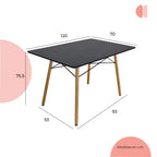 Comedor Mesa Oslo Rectangular  Negro + 4 sillas Vento