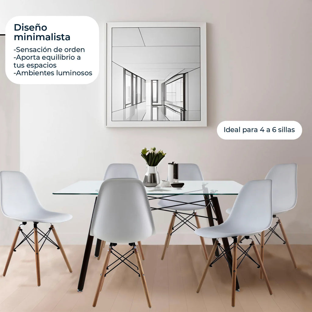 Mesa de Comedor Rectangular T5 Nogal