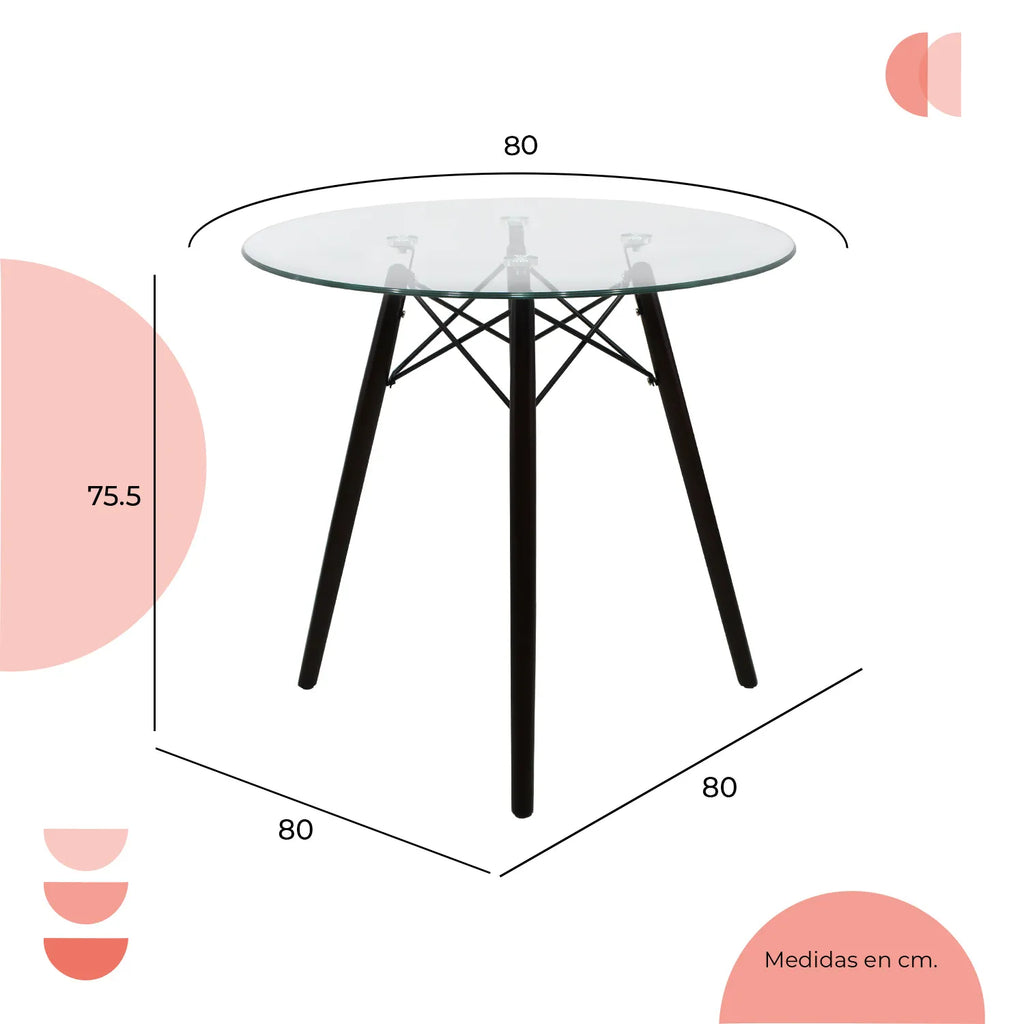 Mesa de Comedor Circular Oslo T8 Nogal