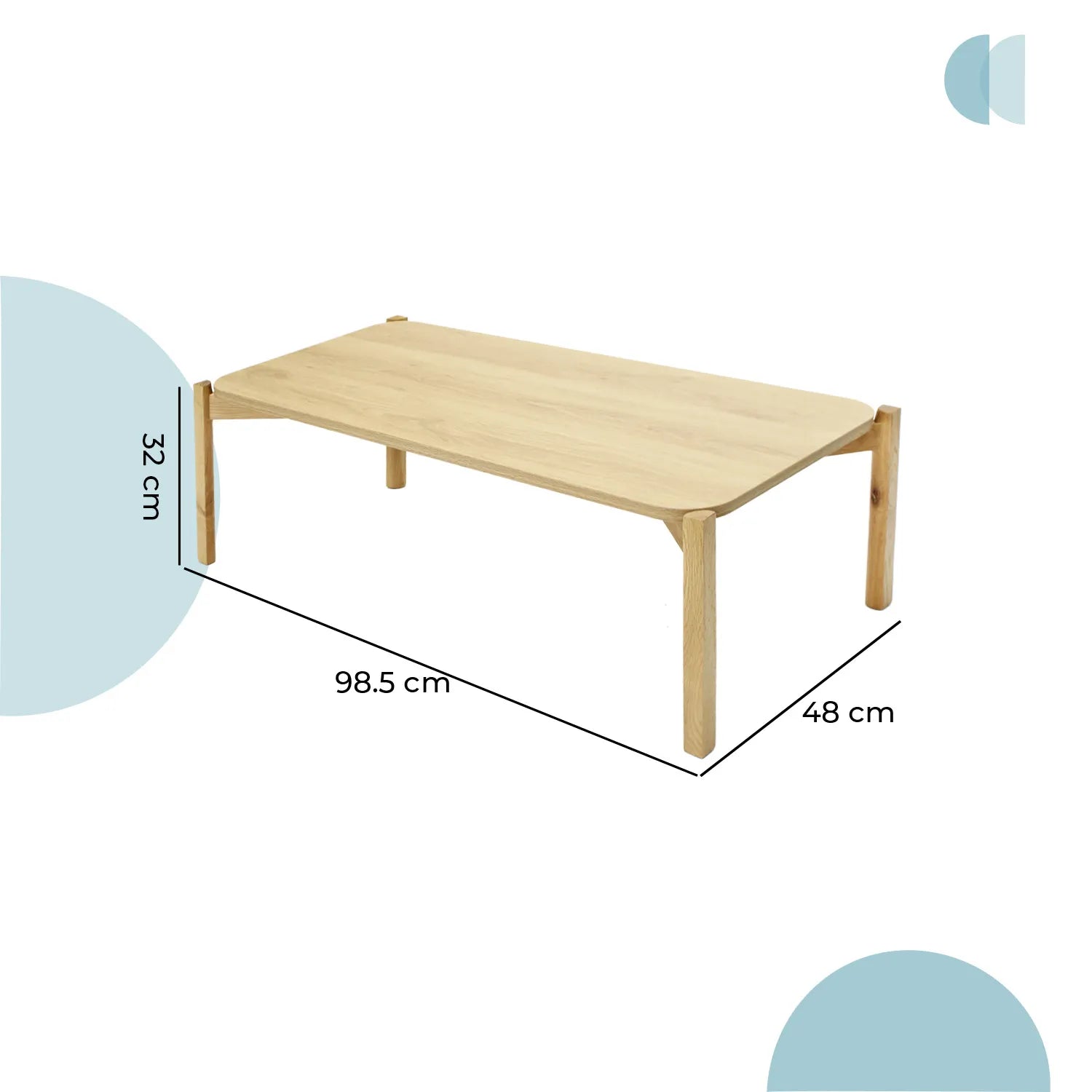 Mesa de centro recta Palu 100x50 19603