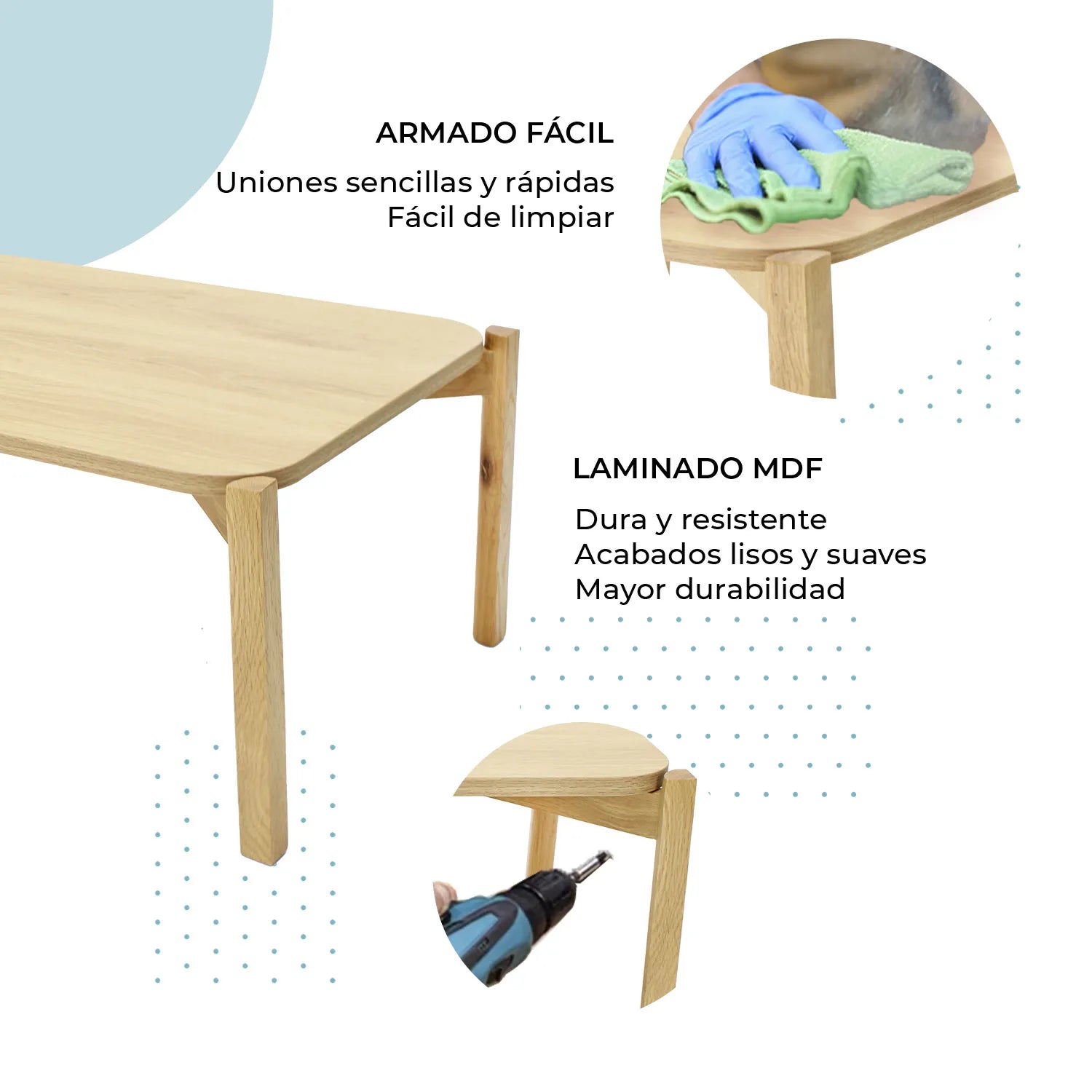 Mesa de centro recta Palu 100x50 19603