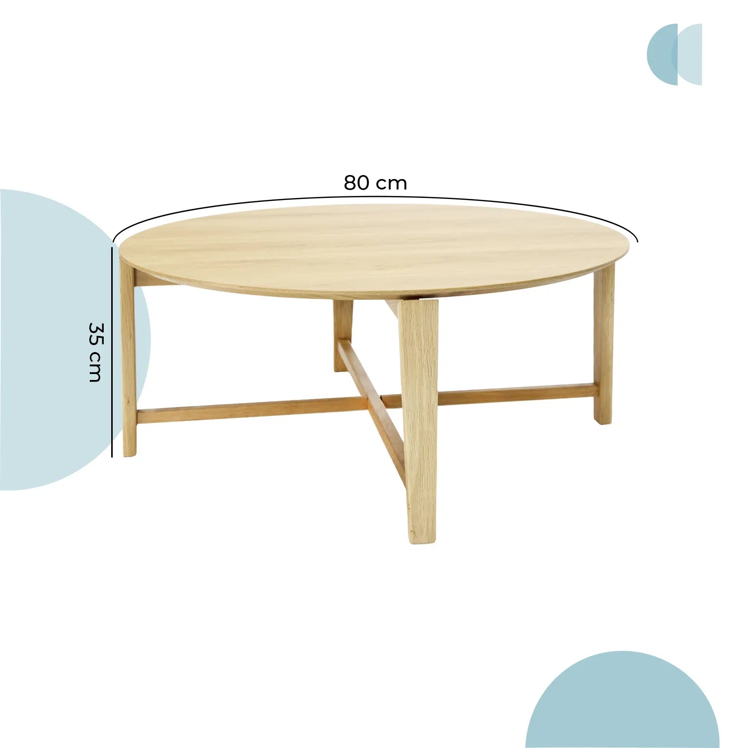 Mesa de centro circular Palu 20222L