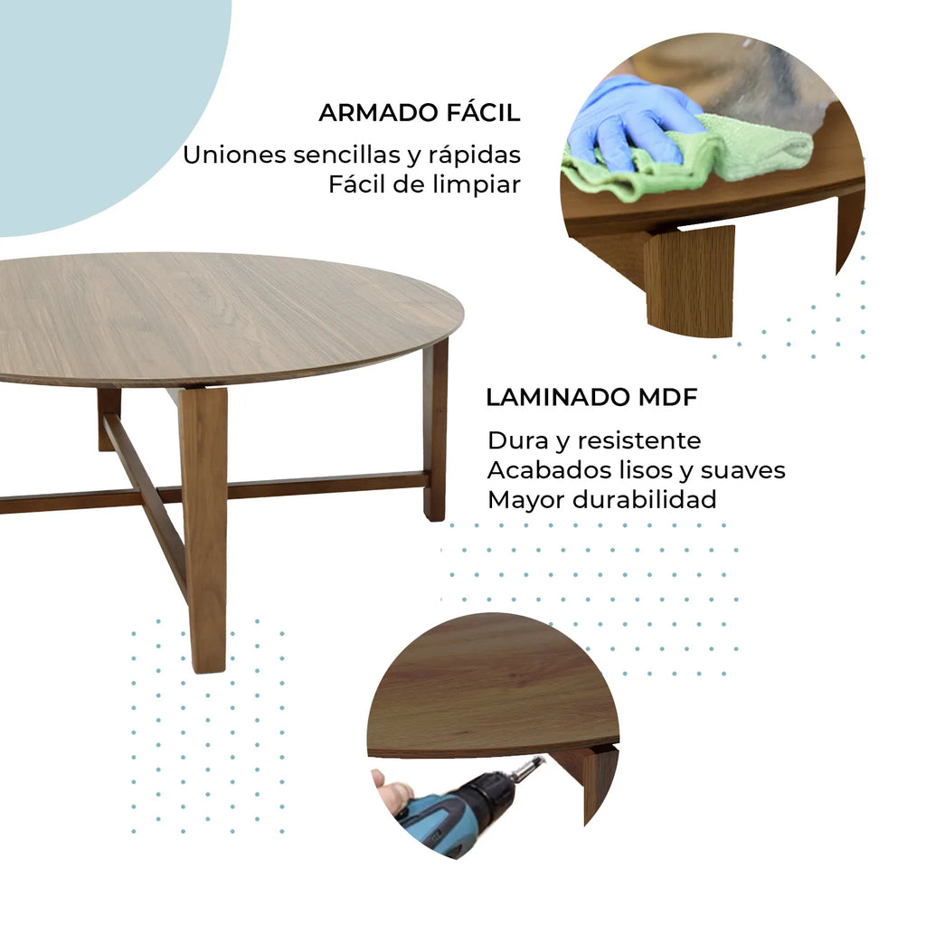 Mesa de centro circular Palu 20222L
