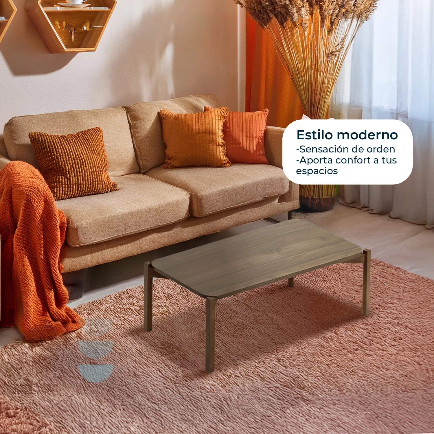 Mesa de centro recta Palu 100x50 19603