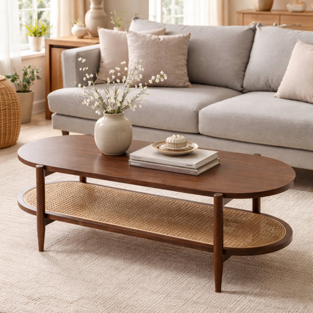 Mesa de centro rectangular Kangar – Encino o nogal 120x60