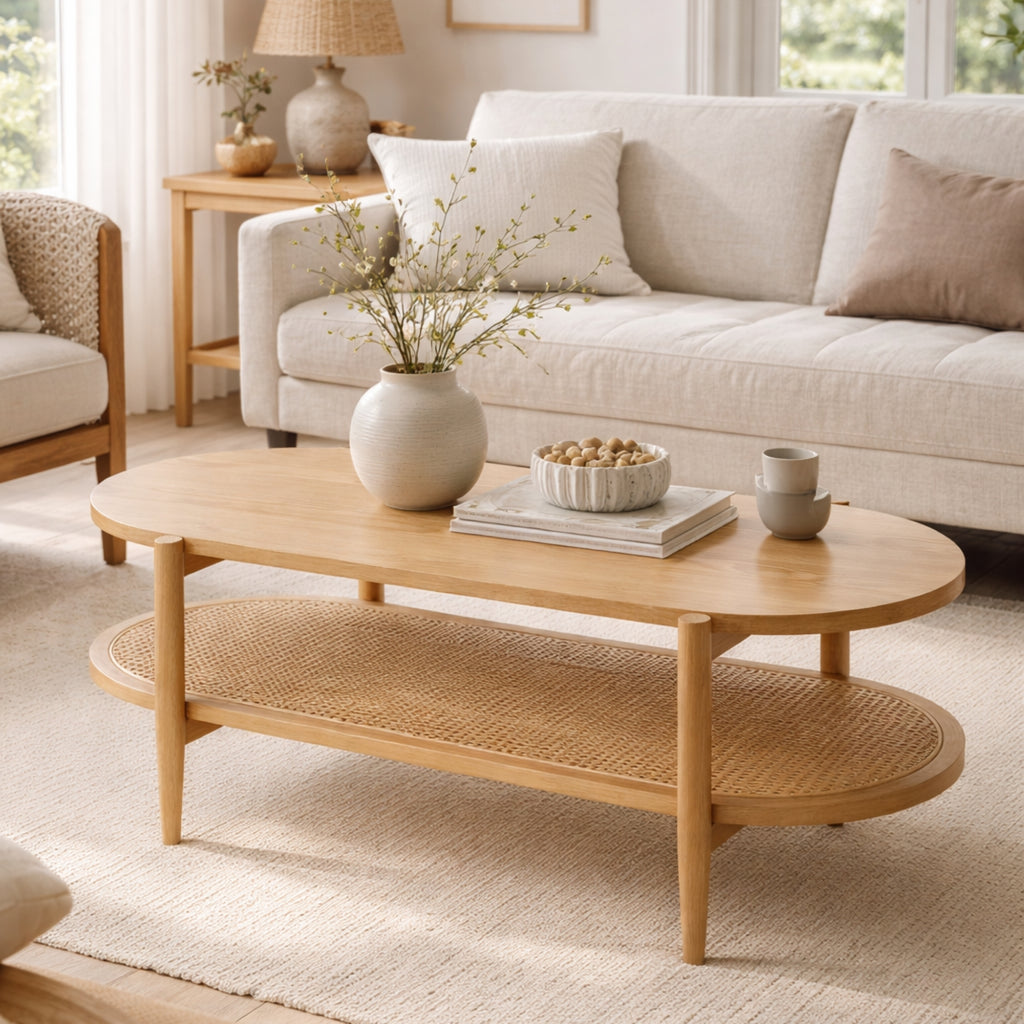 Mesa de centro rectangular Kangar – Encino o nogal 120x60