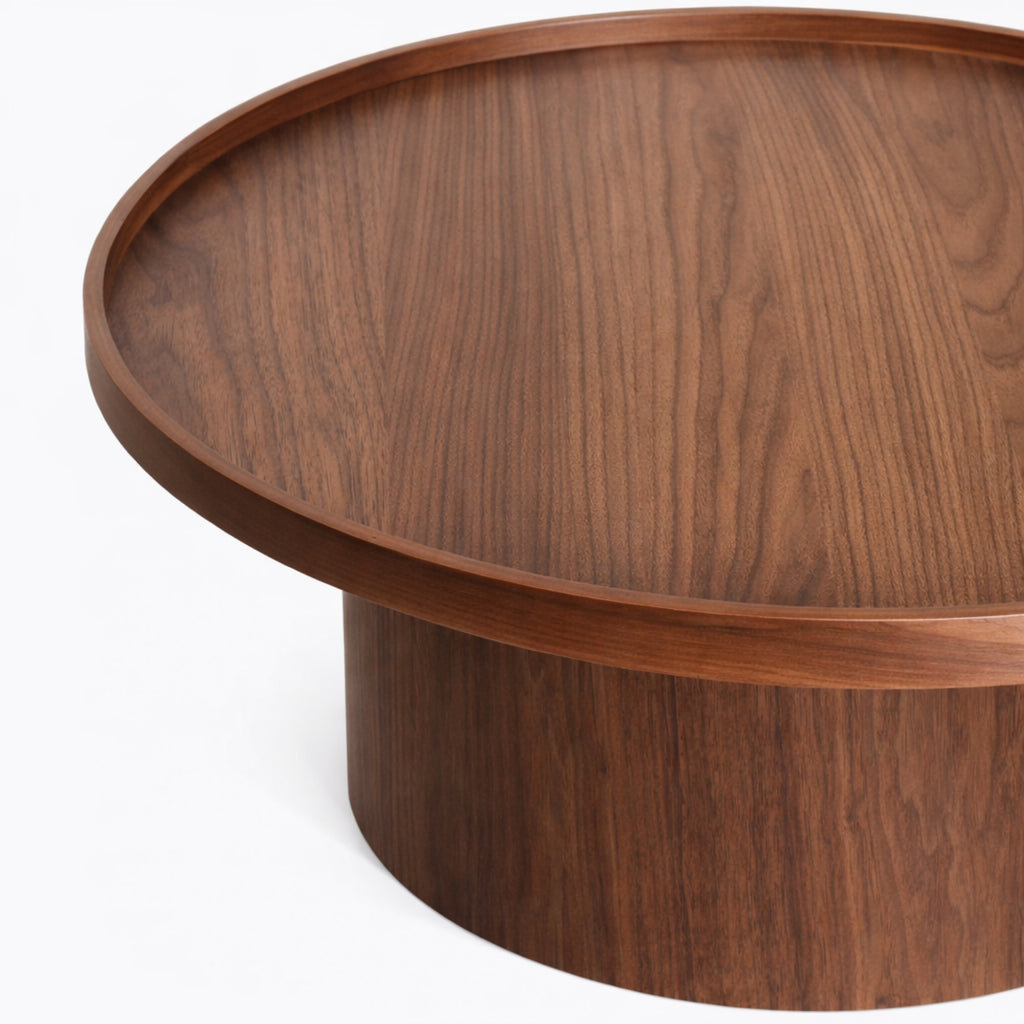 Mesa de centro Perak – Redonda en nogal y encino 80 cm
