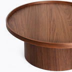 Mesa de centro Perak – Redonda en nogal y encino 80 cm