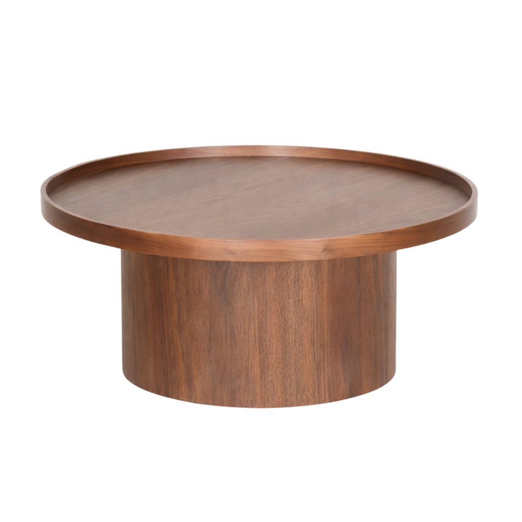 Mesa de centro Perak – Redonda en nogal y encino 80 cm