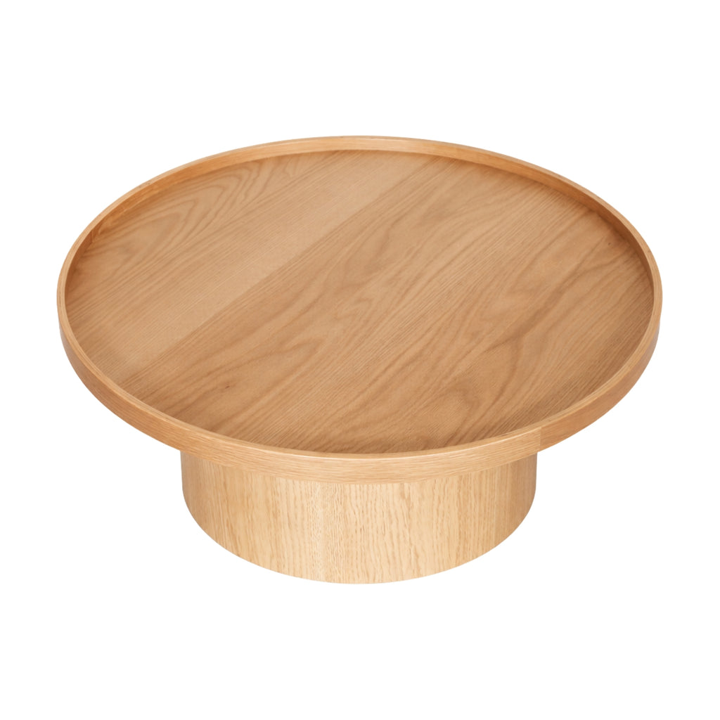 Mesa de centro Perak – Redonda en nogal y encino 80 cm