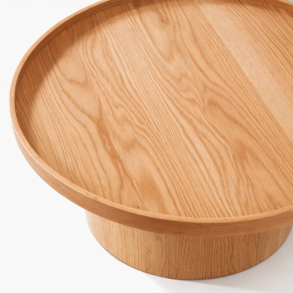 Mesa de centro Perak – Redonda en nogal y encino 80 cm