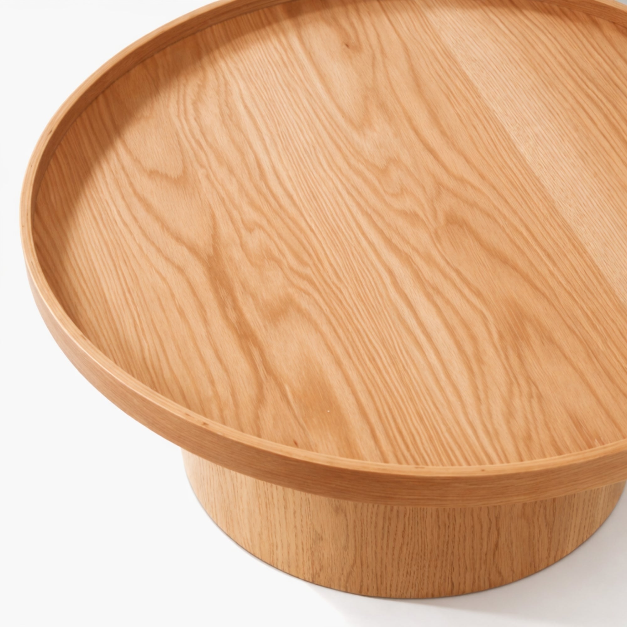 Mesa de centro Perak – Redonda en nogal y encino 80 cm