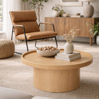 Mesa de centro Perak – Redonda en nogal y encino 80 cm