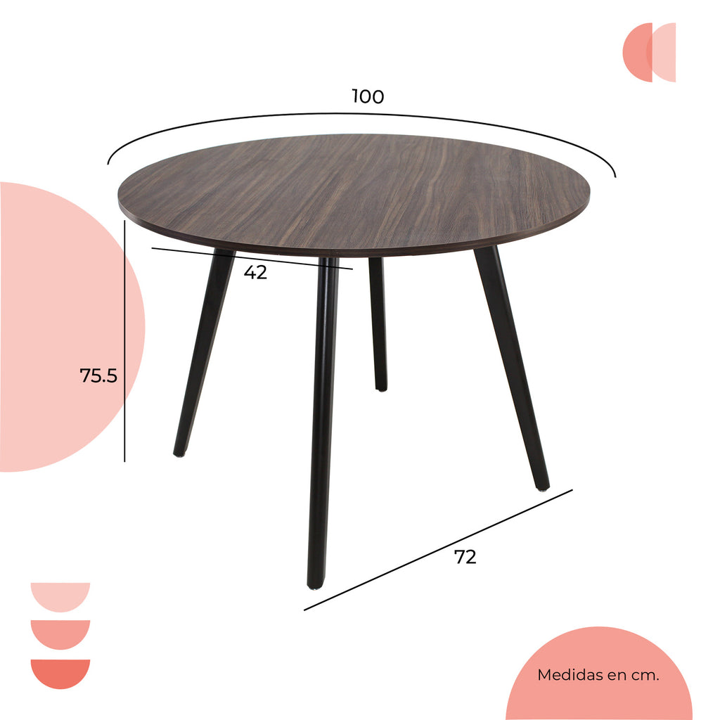 Mesa de Comedor Circular Frankfurt 100cm