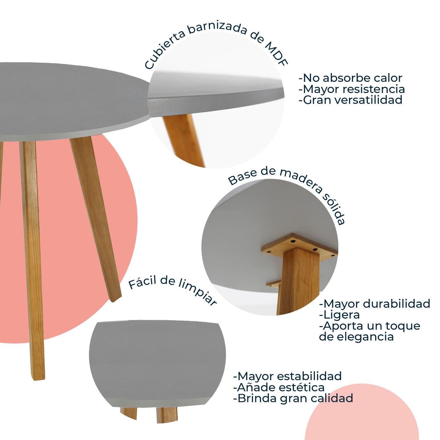 Mesa de Comedor Circular Frankfurt 100cm
