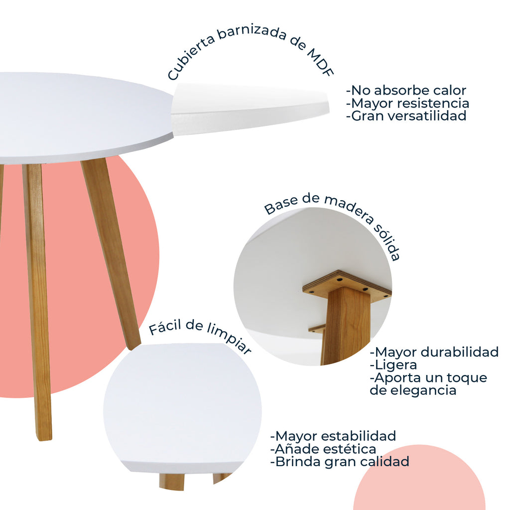 Mesa de Comedor Circular Frankfurt 100cm