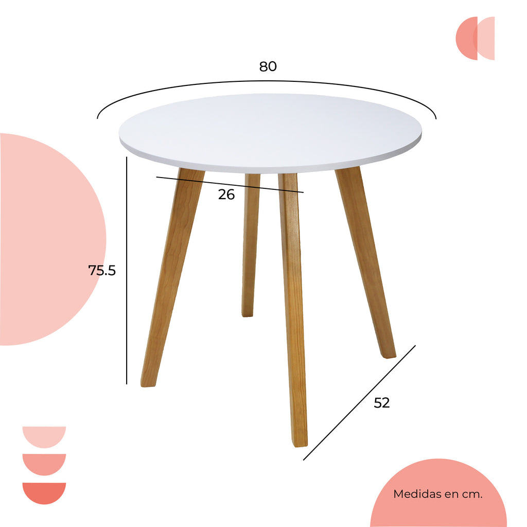 Mesa de Comedor Circular Frankfurt 80cm