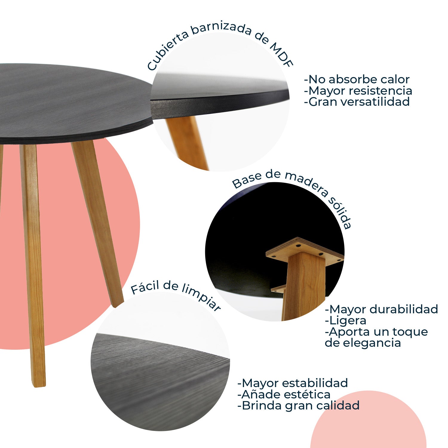 Mesa de Comedor Circular Frankfurt 100cm