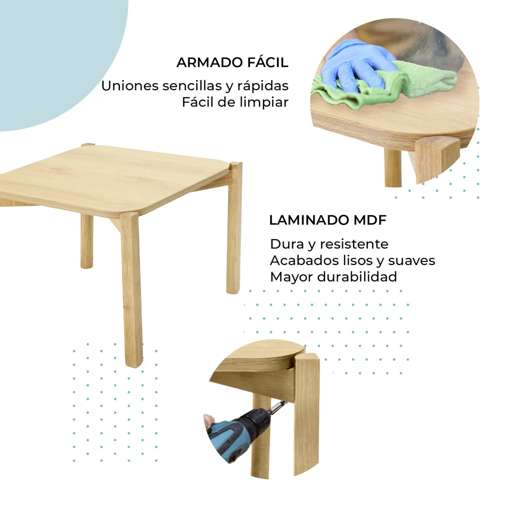 Mesa lateral Palu Cuadrada 50 19602