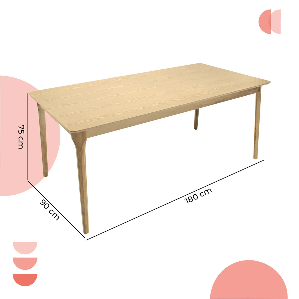 Mesa de Comedor Rectangular Madeira Chapa 180