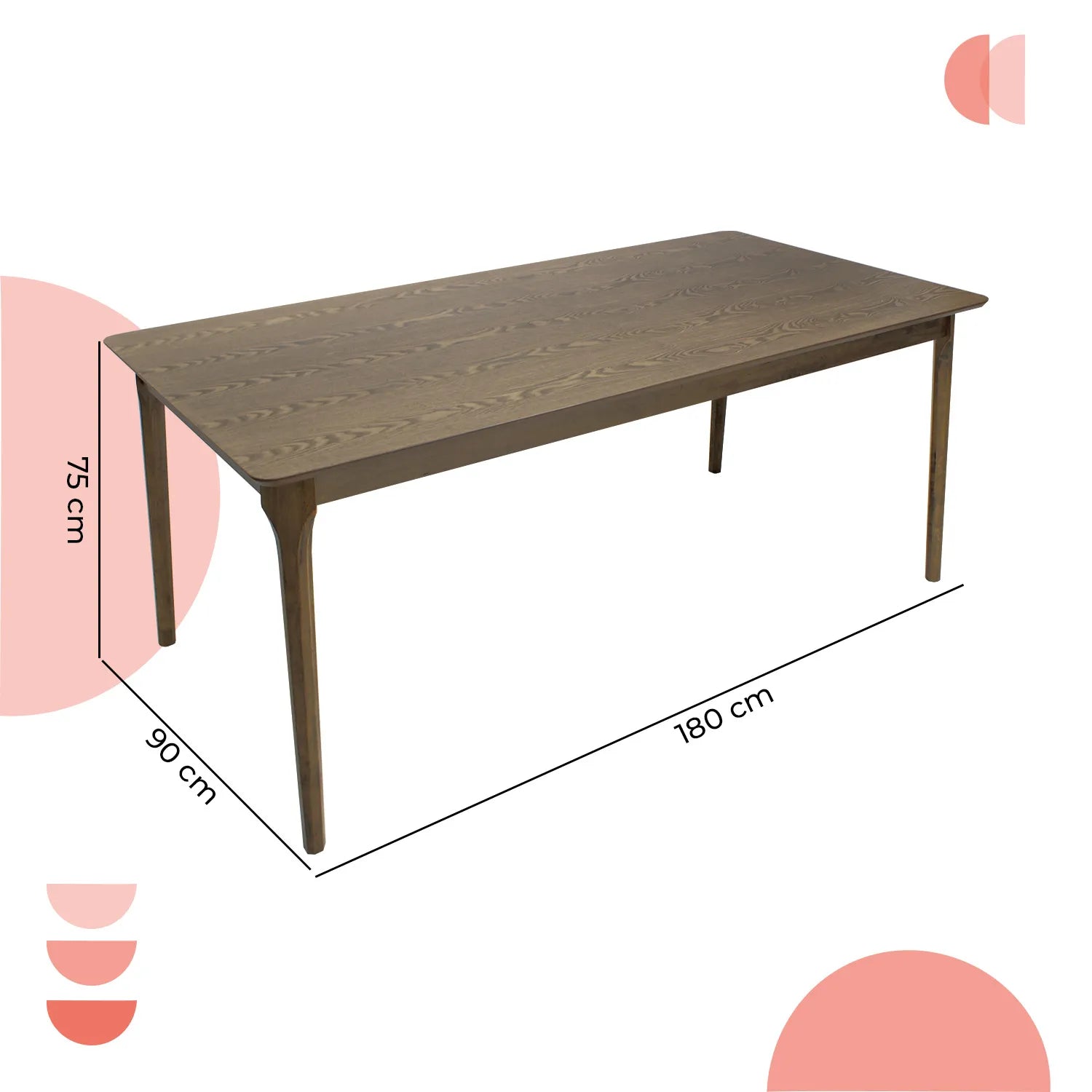 Mesa de Comedor Rectangular Madeira Chapa 180