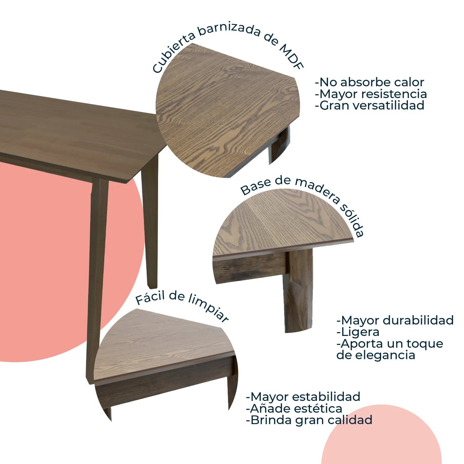 Mesa de Comedor Rectangular Madeira 120