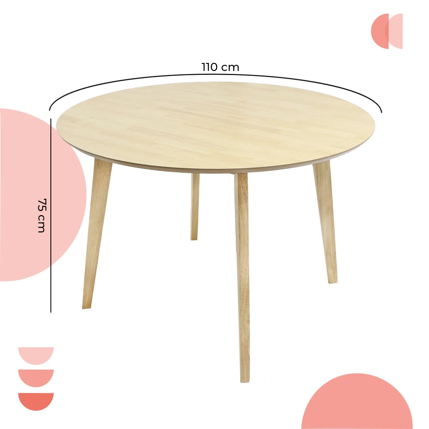 Mesa de Comedor Circular Madeira Chapa 110