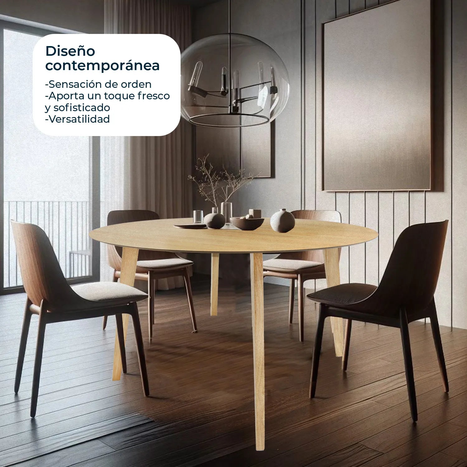 Mesa de Comedor Circular Madeira Chapa 110