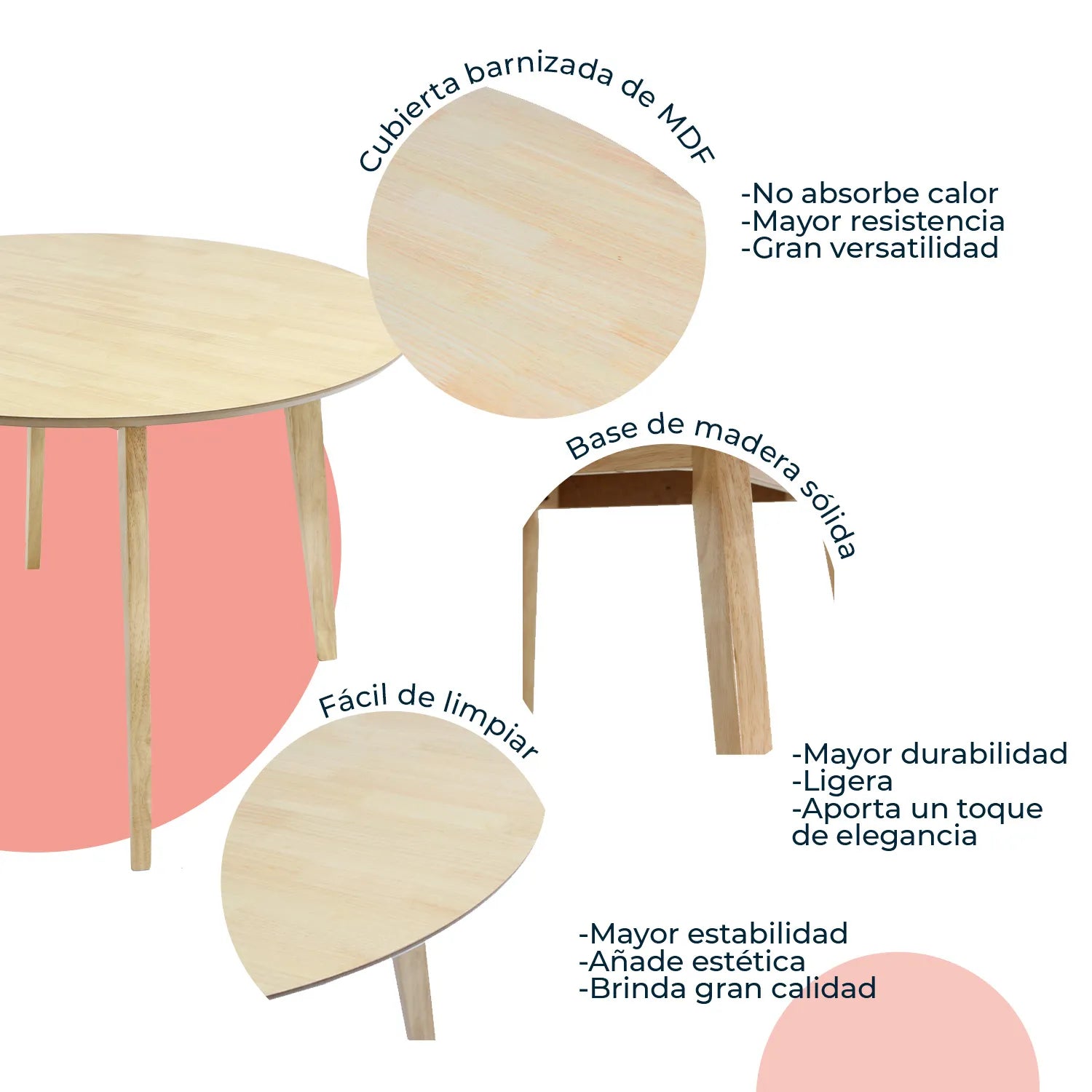 Mesa de Comedor Circular Madeira Chapa 110