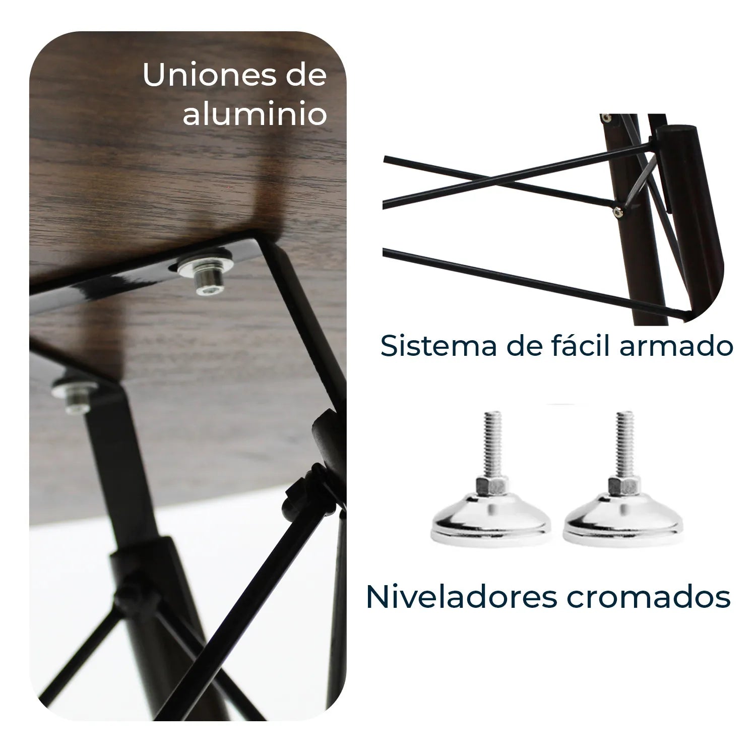 Comedor Mesa oslo 80 Nogal + 4 Sillas Oslo