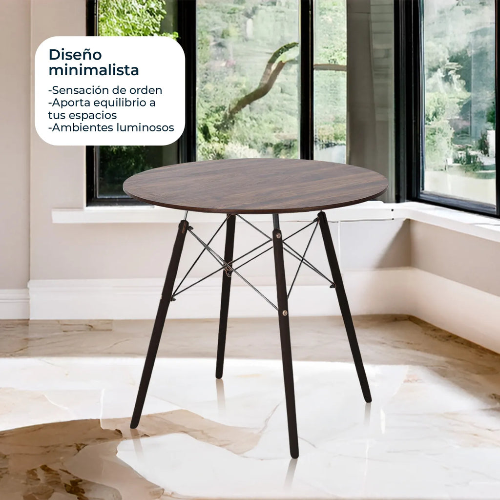 Comedor Mesa oslo 80 Nogal + 4 Sillas Oslo