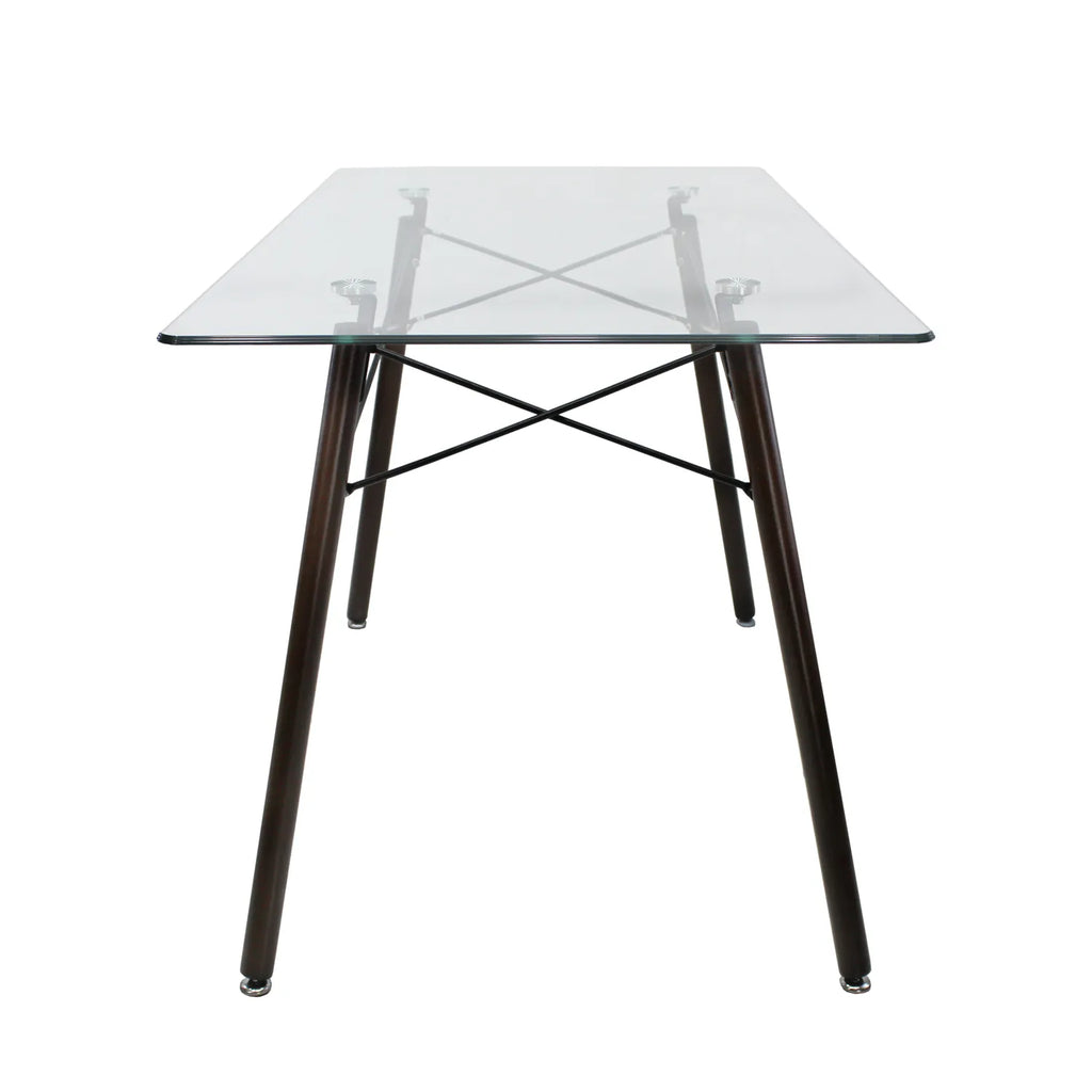 Comedor Mesa Oslo Cristal T5 NOGAL + 4 Sillas Frankfurt