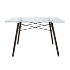 Comedor Mesa Oslo Cristal T5 NOGAL + 4 Sillas Frankfurt