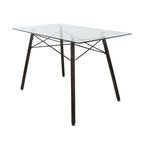 Comedor Mesa Oslo Cristal T5 NOGAL + 4 Sillas Frankfurt