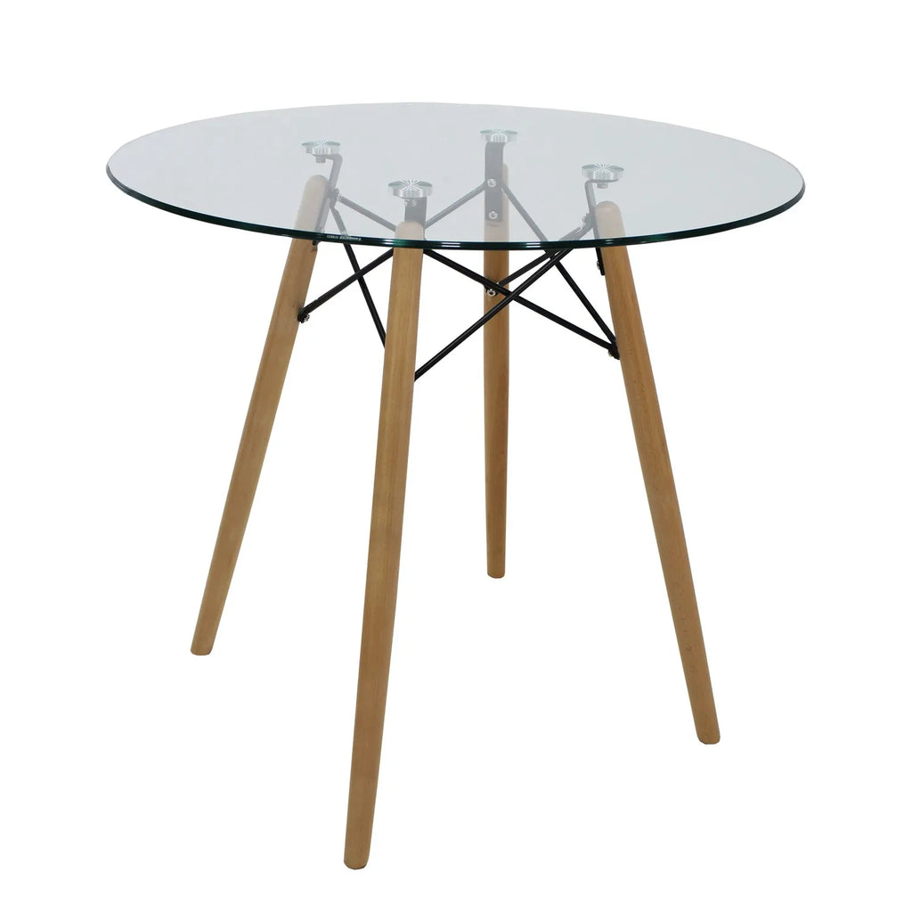 Comedor Mesa Cristal T8 + 4 Sillas Moura
