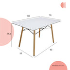 Comedor Mesa Oslo Rectangular Blanca + 4 Sillas Oslo
