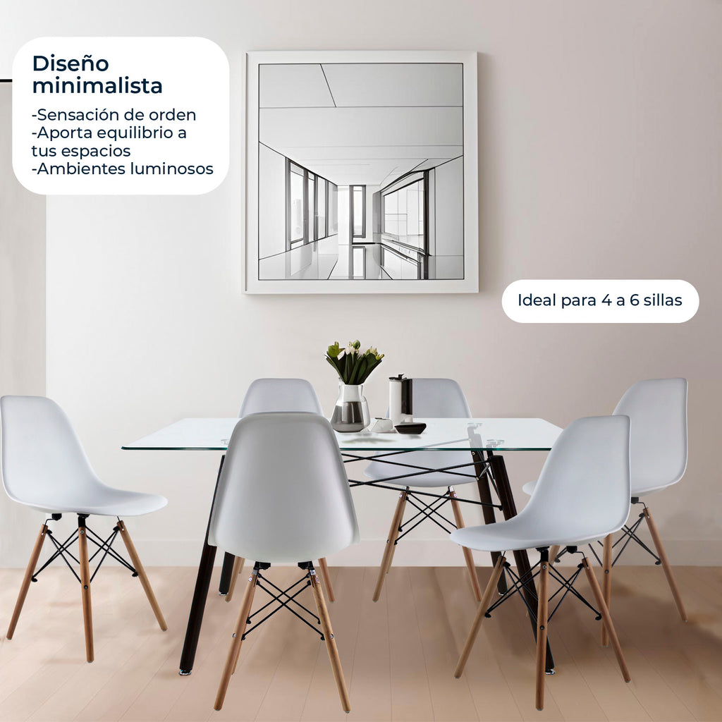 Mesa de Comedor Rectangular T5 Nogal